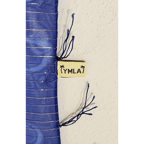 Vintage YMLA Shawl Beach Wrap Tropical Island Dolphins Scarf Tapestry 68" x 43" - Picture 11 of 12